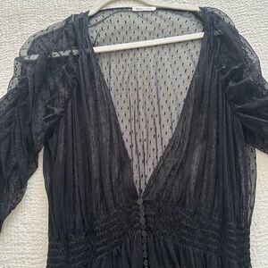 Ronny Kobo Collection Black Sheer Swim Coverup